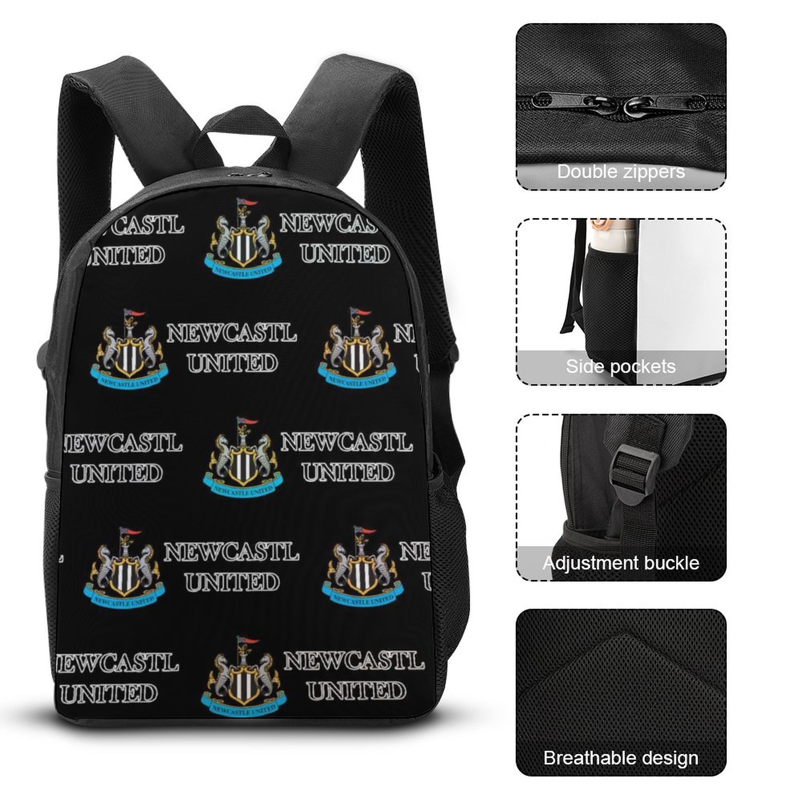 Newcastle United Student Schulranzen Lunchbag Stifttasche Kombination Newcastle United Student Schulranzen Lunchbag Stifttasche Kombination