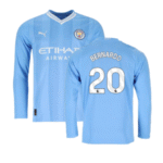 Man City Bernardo Silva 20 Langarm Home Trikot 2023-2024