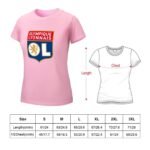 Olympique Lyonnais Damen Kurzarm Rundhals T-Shirt Casual Sommer Tops