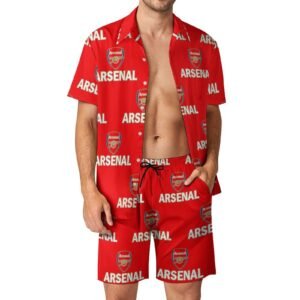 Arsenal Lässiges Strandbekleidungsset Kurzärmeliges Hemd Plus Strandhose