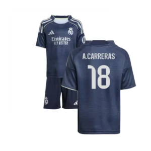 Real Madrid Álvaro Carreras 18 Auswärtstrikot Kinder 2025-2026