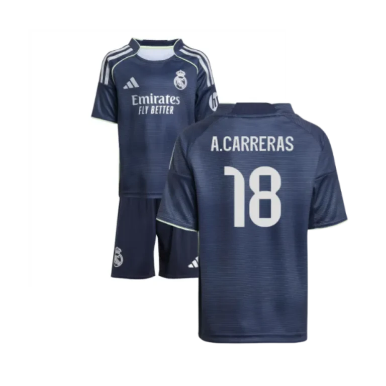 Real Madrid Álvaro Carreras 18 Auswärtstrikot Kinder 2025-2026