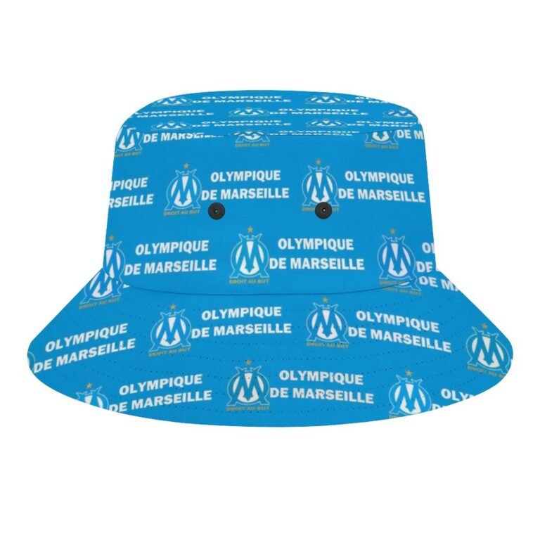 Olympique De Marseille Karomuster Sommer Sonnenhut Reversible Bucket Hat