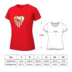 Sevilla FC Damen Kurzarm Rundhals T-Shirt Casual Sommer Tops