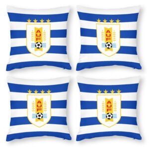Uruguay Dekorative 4er Set Kissenbezüge Kissenhülle Sofakissen Bezug