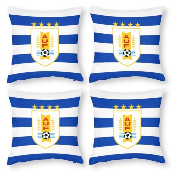 Uruguay Dekorative 4er Set Kissenbezüge Kissenhülle Sofakissen Bezug