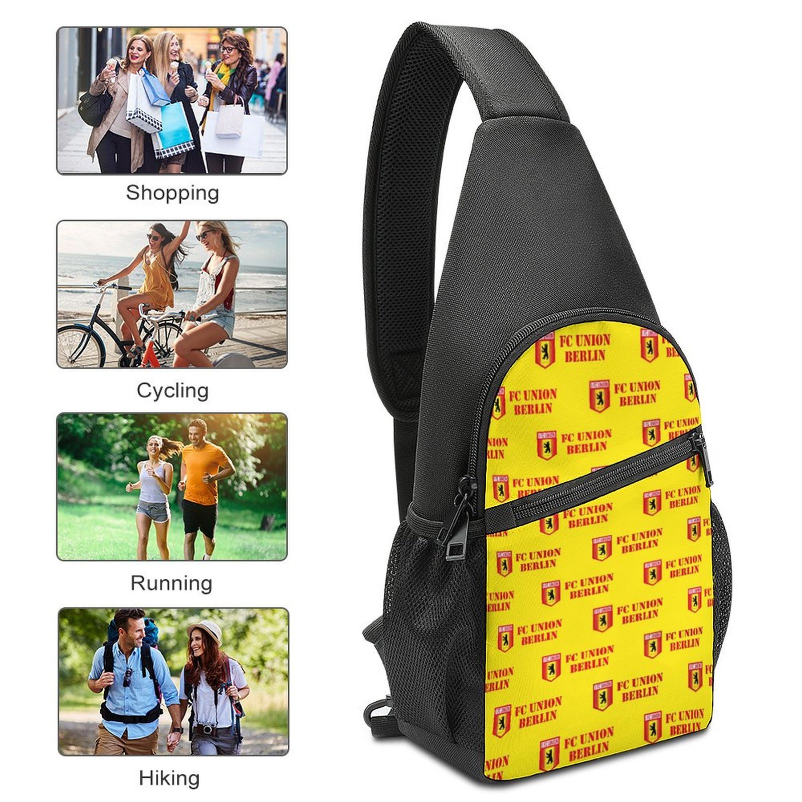 FC Union Berlin Crossbody Backpack Leichte Umhängetaschen Sling-Rucksack FC Union Berlin Crossbody Backpack Leichte Umhängetaschen Sling-Rucksack