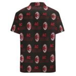AC Mailand Kurzärmelige Herrenhemden, Passform Sommer Kurzarm Casual Button-Down Hemden