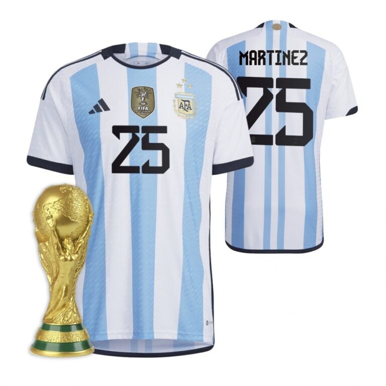 Argentinien Lisandro Martinez 25 Home Trikot WM 2022 Meister ( Mit Patch )