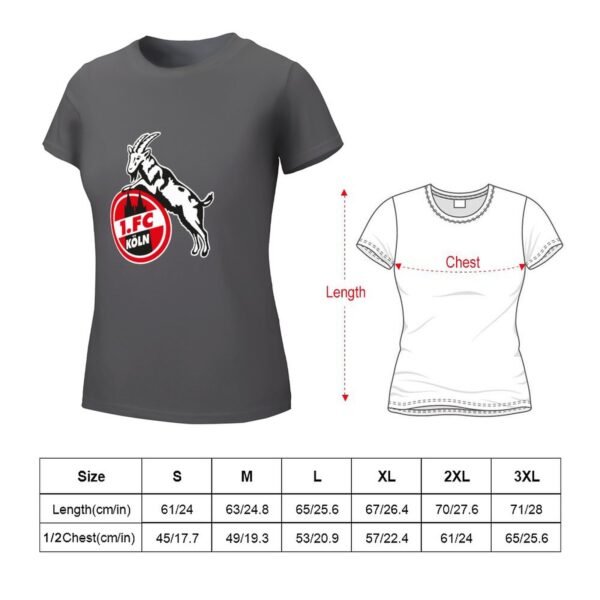 FC Köln Damen Kurzarm Rundhals T-Shirt Casual Sommer Tops