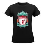FC Liverpool Damen Kurzarm Rundhals T-Shirt Casual Sommer Tops