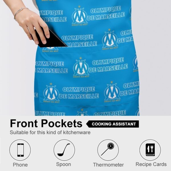 Olympique De Marseille Wasserdichte Schürze Wasserdichte Schürze Mit Taschen Für Küchenfarbe Und Mehr.