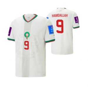Marokko Abderrazak Hamdallah 9 Away Trikot WM 2022