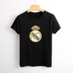 Real Madrid Damen Kurzarm Rundhals T-Shirt Casual Sommer Tops