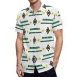 Borussia Mönchengladbach Kurzärmelige Herrenhemden, Passform Sommer Kurzarm Casual Button-Down Hemden