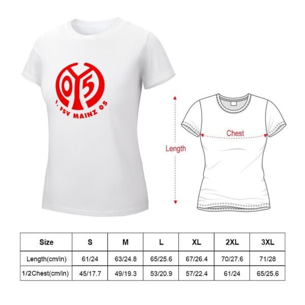 Mainz 05 Damen Kurzarm Rundhals T-Shirt Casual Sommer Tops