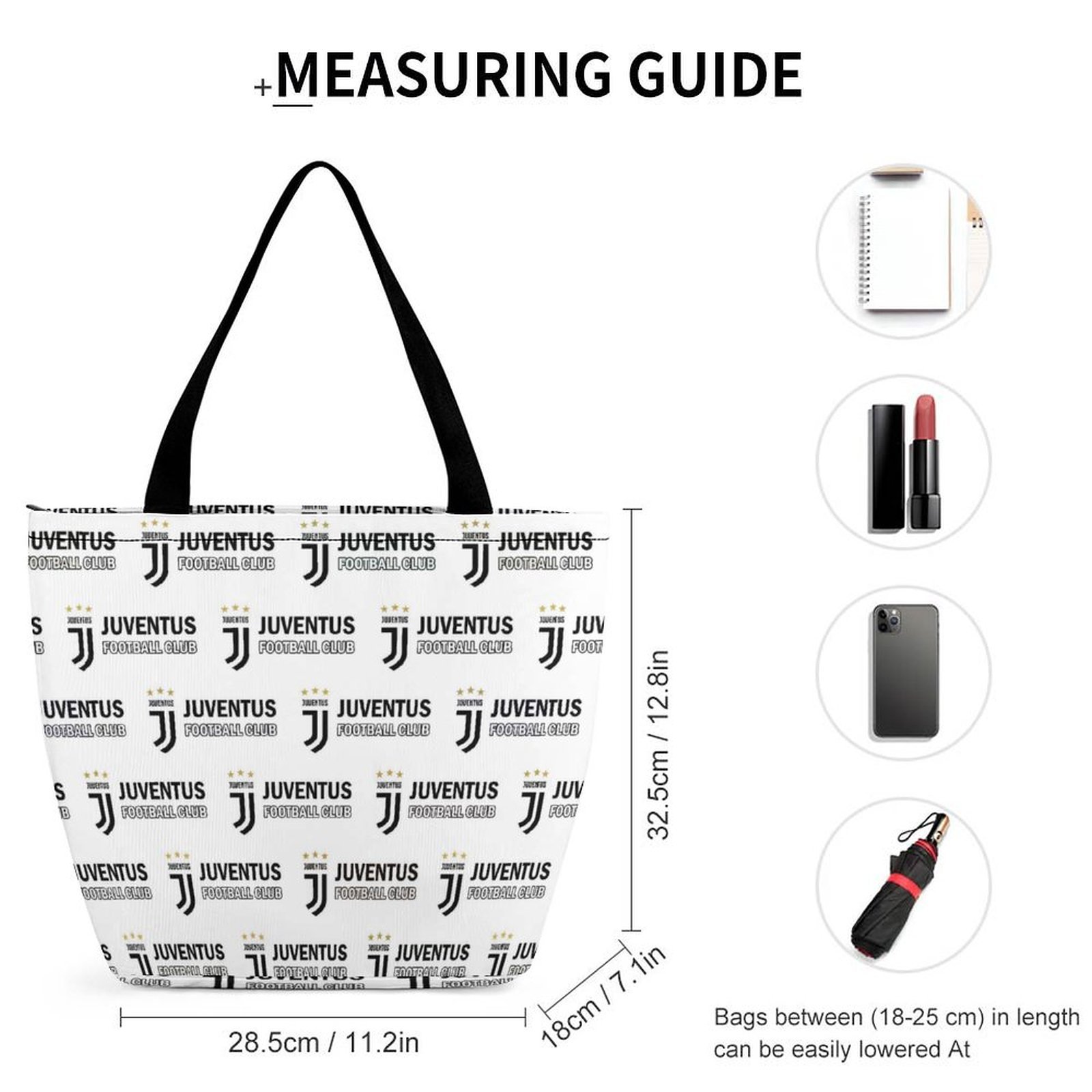 Juventus FC Frauen Tragetasche Oxford-Stoff Einkaufsbeutel Tote Bag Juventus FC Frauen Tragetasche Oxford-Stoff Einkaufsbeutel Tote Bag