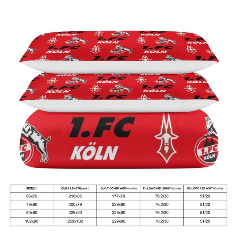 FC Köln Bettwäscheset 3 Stück Kinder Erwachsene Steppdeckenbezug Steppdeckenbezug Multi Size Laken Set