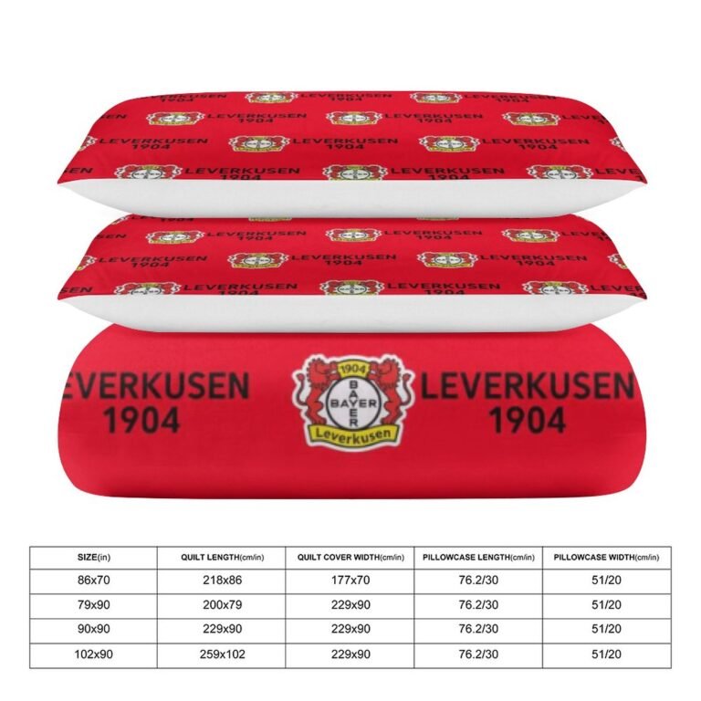 Bayer Leverkusen Bettwäscheset 3 Stück Kinder Erwachsene Steppdeckenbezug Steppdeckenbezug Multi Size Laken Set