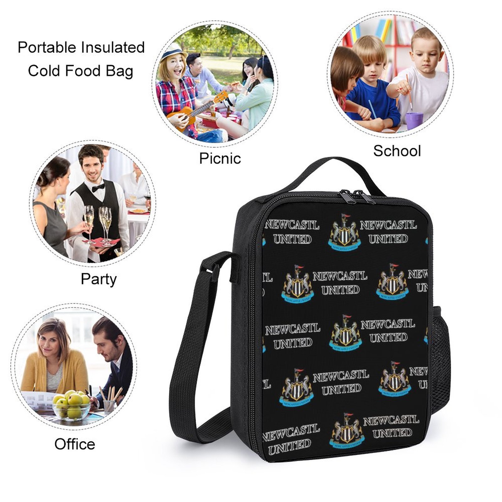 Newcastle United Student Schulranzen Lunchbag Stifttasche Kombination Newcastle United Student Schulranzen Lunchbag Stifttasche Kombination