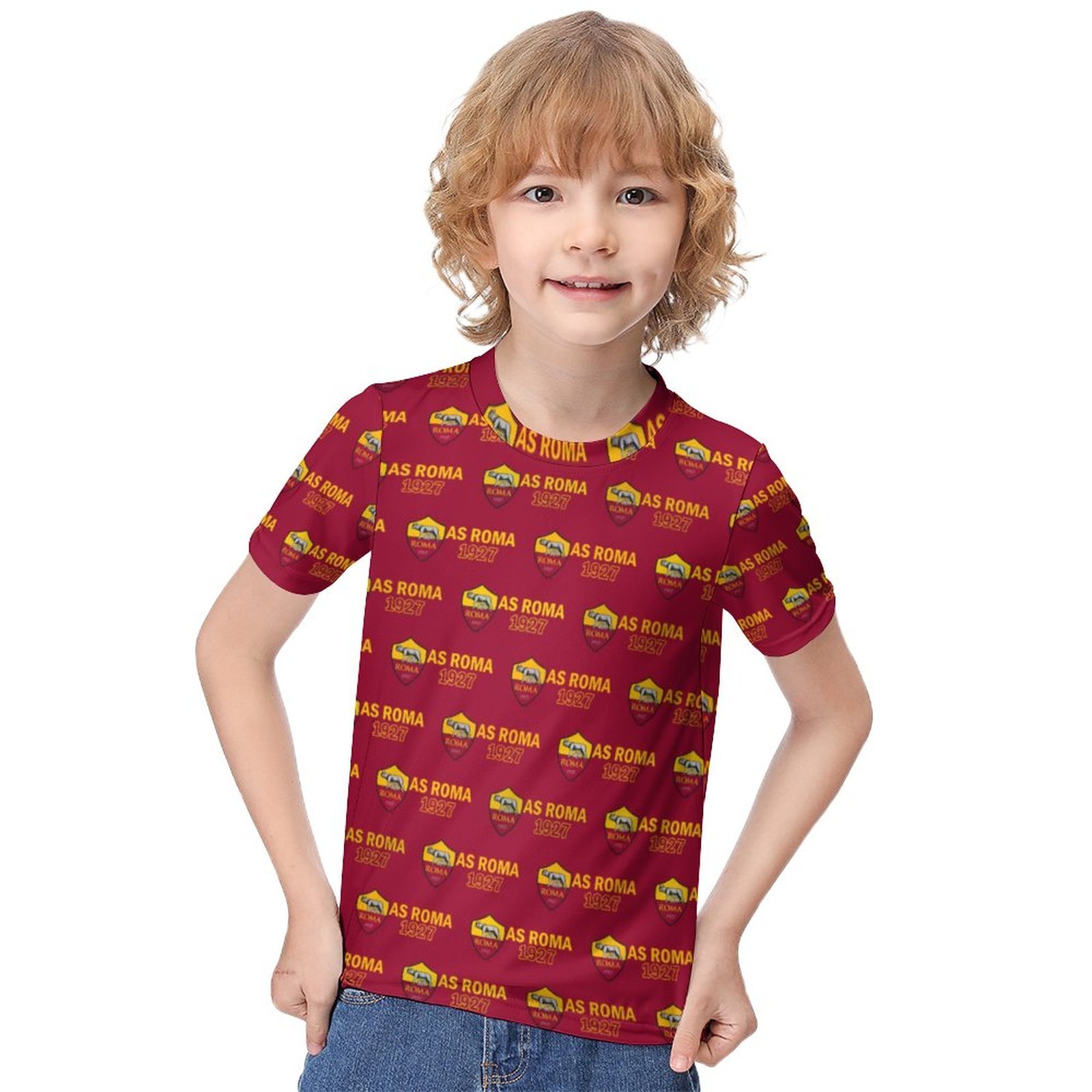 AS Rom Jungen Mädchen Kurzarm 3D-Druck T-Shirt Rundhals-Sommerhemd Tops AS Rom Jungen Mädchen Kurzarm 3D-Druck T-Shirt Rundhals-Sommerhemd Tops
