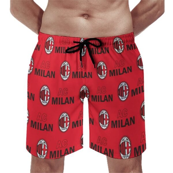 AC Mailand Herren Badehose Schnelltrocknende Strandshorts Mit Tasche Kordelzug Shorts