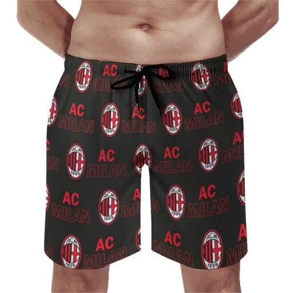 AC Mailand Herren Badehose Schnelltrocknende Strandshorts Mit Tasche Kordelzug Shorts