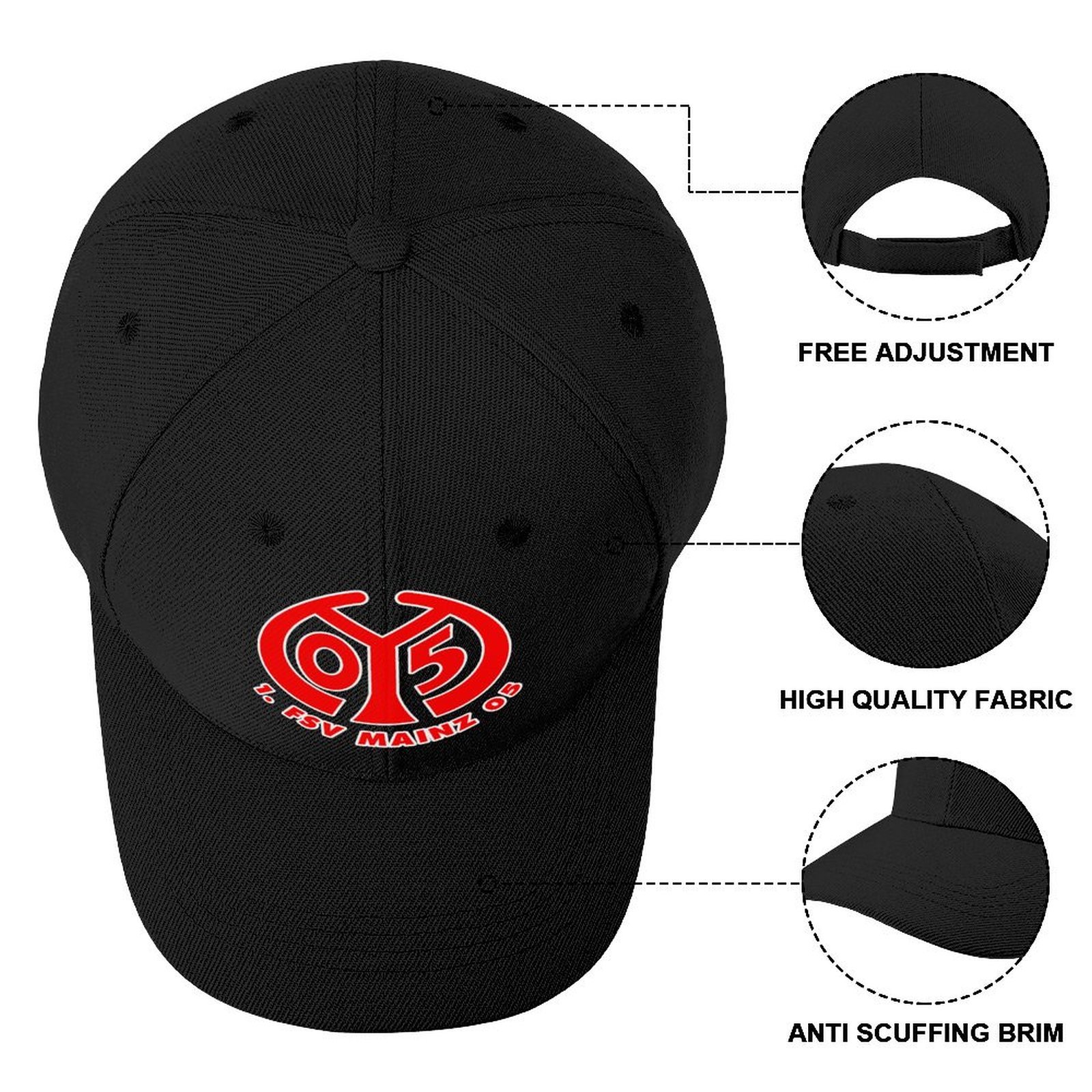 Unisex Mainz 05 Baseball Cap Verstellbar Reine Farbe Baseballkappe Mütze Unisex Mainz 05 Baseball Cap Verstellbar Reine Farbe Baseballkappe Mütze