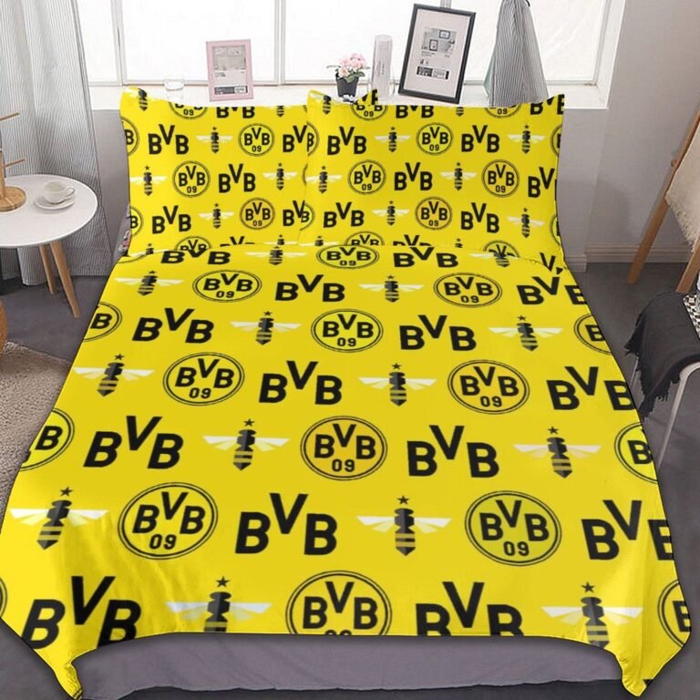 Borussia Dortmund Bettwäscheset 3 Stück Kinder Erwachsene Steppdeckenbezug Steppdeckenbezug Multi Size Laken Set