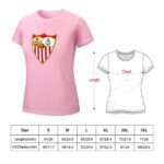 Sevilla FC Damen Kurzarm Rundhals T-Shirt Casual Sommer Tops