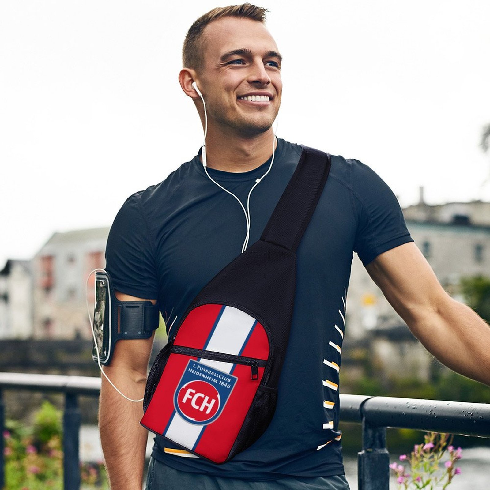FC Heidenheim Crossbody Backpack Leichte Umhängetaschen Sling-Rucksack FC Heidenheim Crossbody Backpack Leichte Umhängetaschen Sling-Rucksack