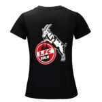FC Köln Damen Kurzarm Rundhals T-Shirt Casual Sommer Tops