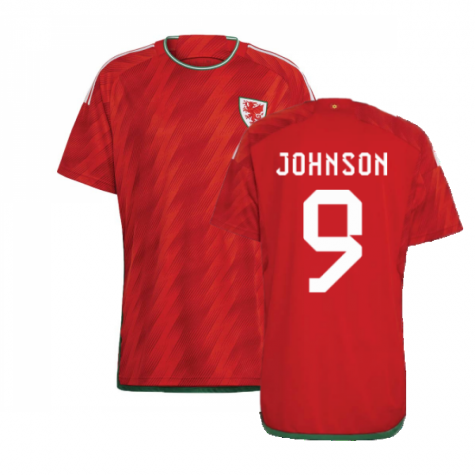 Wales Brennan Johnson 9 Home Trikot WM 2022