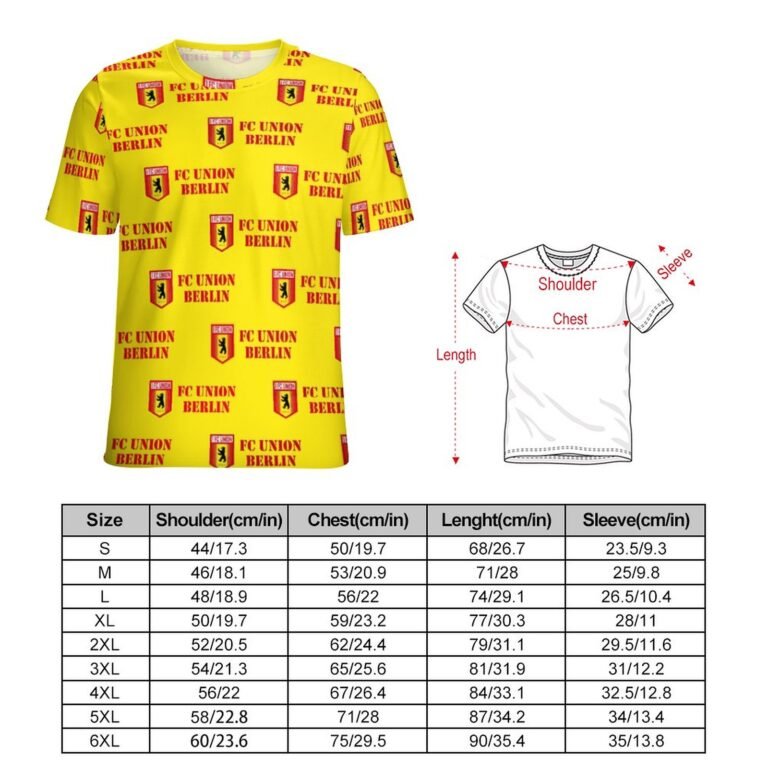 FC Union Berlin Unisex 3D Vollständig Druck Kurzarm T-Shirts Beiläufige Tee Tops
