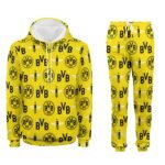 Borussia Dortmund Lässiges Sweatshirt-Set 2 Sätze Kapuzen-Sweatpants