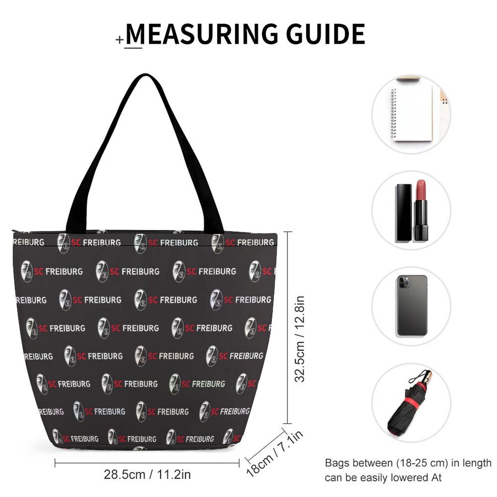 SC Freiburg Frauen Tragetasche Oxford-Stoff Einkaufsbeutel Tote Bag SC Freiburg Frauen Tragetasche Oxford-Stoff Einkaufsbeutel Tote Bag