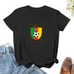 Kamerun Damen Kurzarm Rundhals T-Shirt Casual Sommer Tops