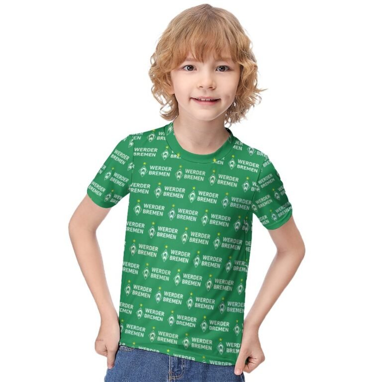 Werder Bremen Jungen Mädchen Kurzarm 3D-Druck T-Shirt Rundhals-Sommerhemd Tops