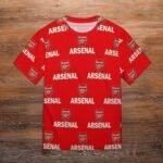 Arsenal Unisex 3D Vollständig Druck Kurzarm T-Shirts Beiläufige Tee Tops