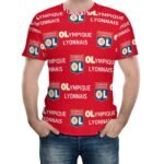 Olympique Lyonnais Unisex 3D Vollständig Druck Kurzarm T-Shirts Beiläufige Tee Tops