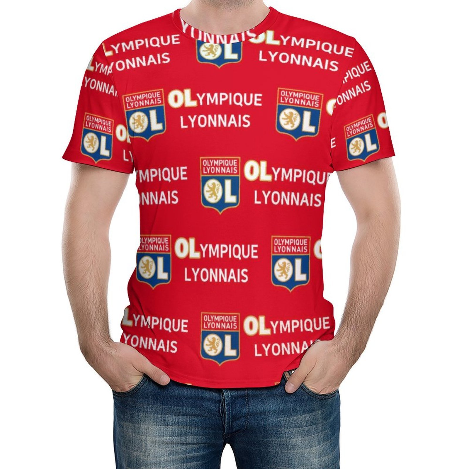 Olympique Lyonnais Unisex 3D Vollständig Druck Kurzarm T-Shirts Beiläufige Tee Tops Olympique Lyonnais Unisex 3D Vollständig Druck Kurzarm T-Shirts Beiläufige Tee Tops
