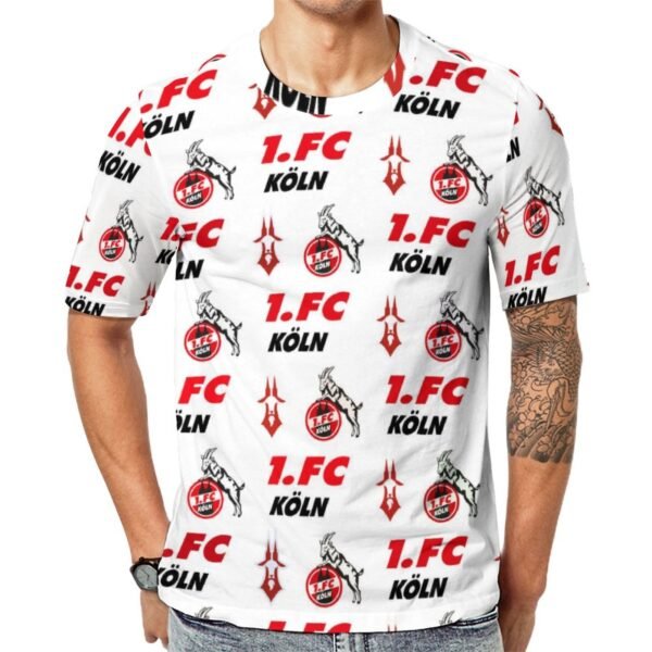 FC Köln 3D Vollständig Druck Kurzarm T-Shirts Beiläufige Tee Tops