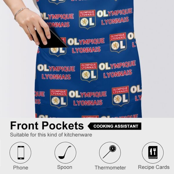 Olympique Lyonnais Wasserdichte Schürze Wasserdichte Schürze Mit Taschen Für Küchenfarbe Und Mehr.