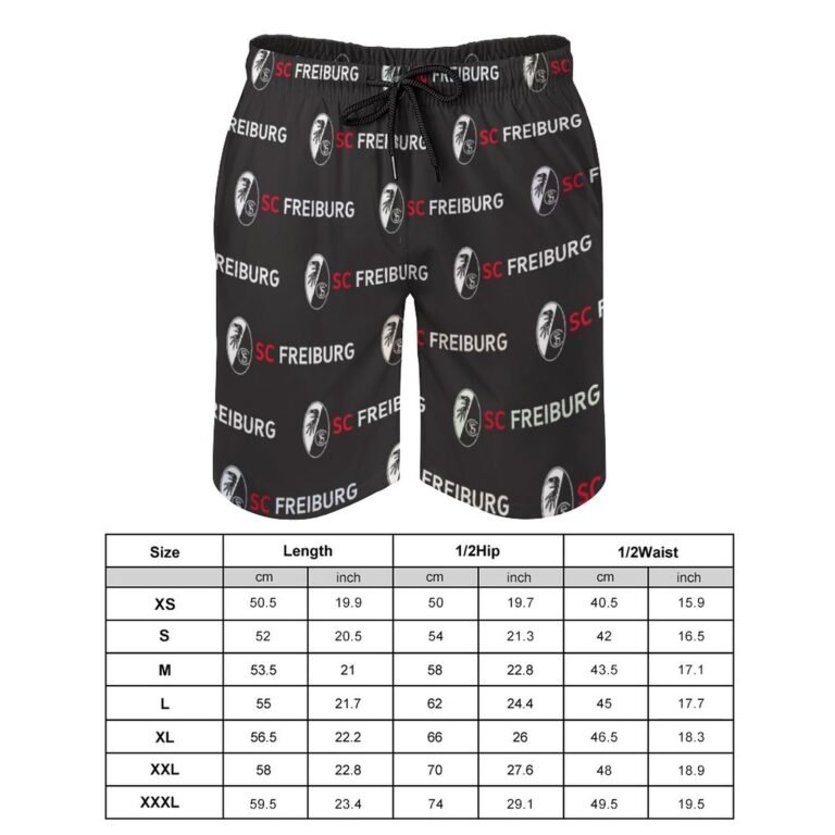 SC Freiburg Herren Badehose Schnelltrocknende Strandshorts Mit Tasche Kordelzug Shorts
