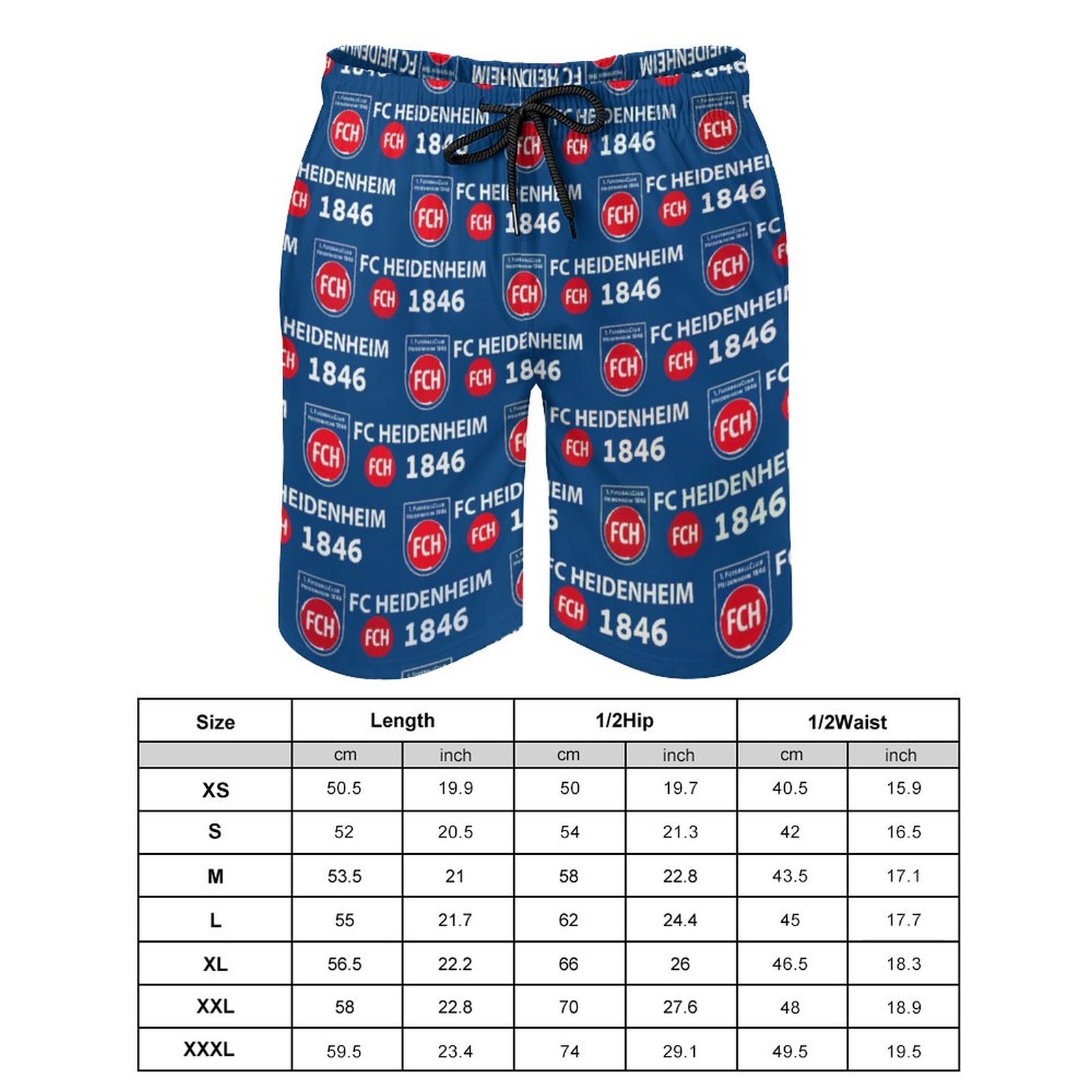 FC Heidenheim Herren Badehose Schnelltrocknende Strandshorts Mit Tasche Kordelzug Shorts FC Heidenheim Herren Badehose Schnelltrocknende Strandshorts Mit Tasche Kordelzug Shorts