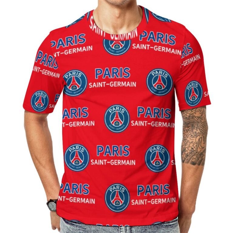 Paris Saint-Germain Unisex 3D Vollständig Druck Kurzarm T-Shirts Beiläufige Tee Tops