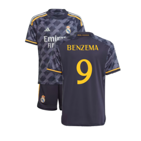 Real Madrid Karim Benzema 9 Auswärtstrikot Kinder Mini Kit 2023-2024 Real Madrid Karim Benzema 9 Auswärtstrikot Kinder Mini Kit 2023-2024
