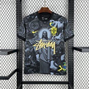 Brasilien X Stussy Jesus Christus Sondertrikot 2025-2026 - Schwarz