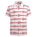 Mainz 05 Kurzärmelige Herrenhemden, Passform Sommer Kurzarm Casual Button-Down Hemden