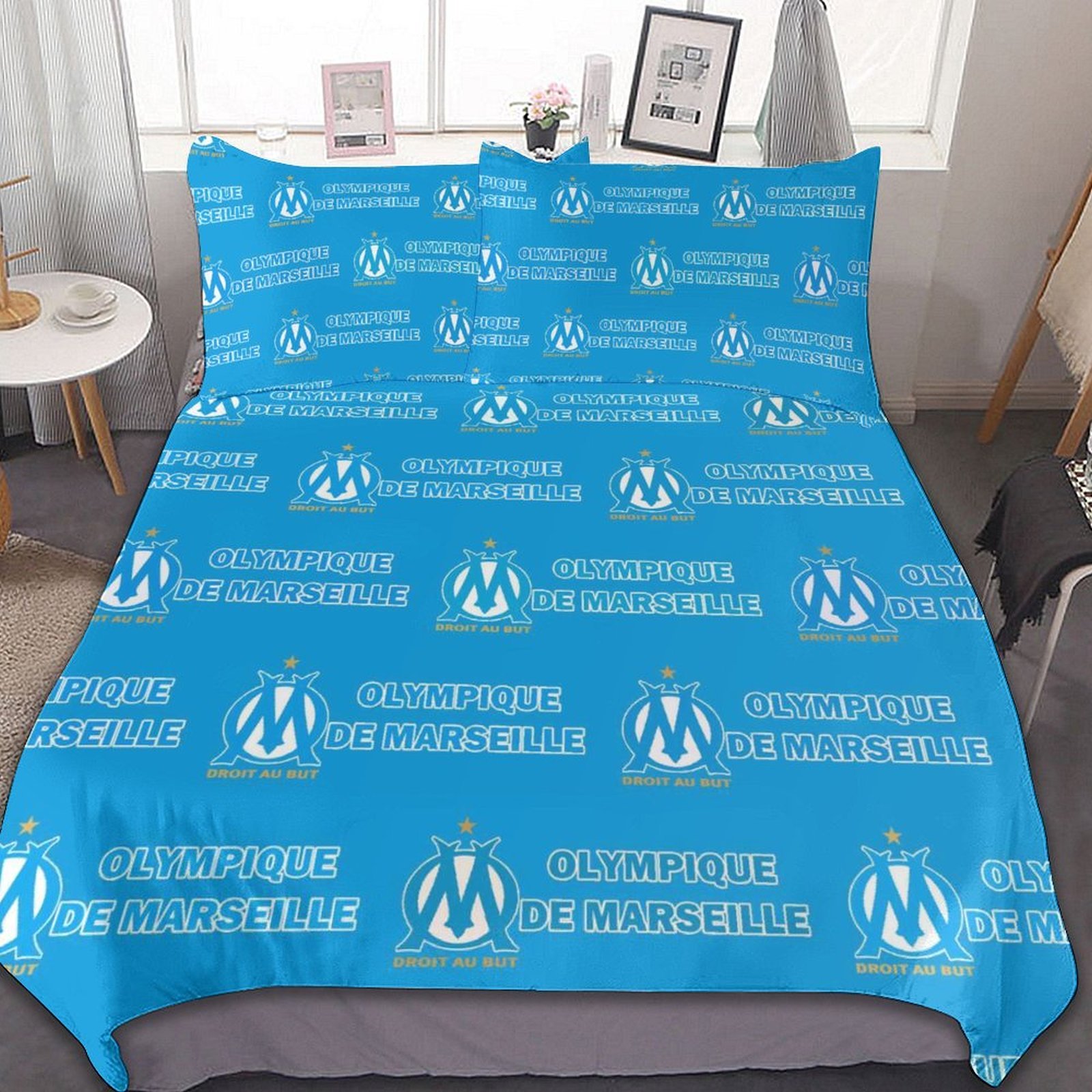 Olympique De Marseille Bettwäscheset 3 Stück Kinder Erwachsene Steppdeckenbezug Steppdeckenbezug Multi Size Laken Set Olympique De Marseille Bettwäscheset 3 Stück Kinder Erwachsene Steppdeckenbezug Steppdeckenbezug Multi Size Laken Set